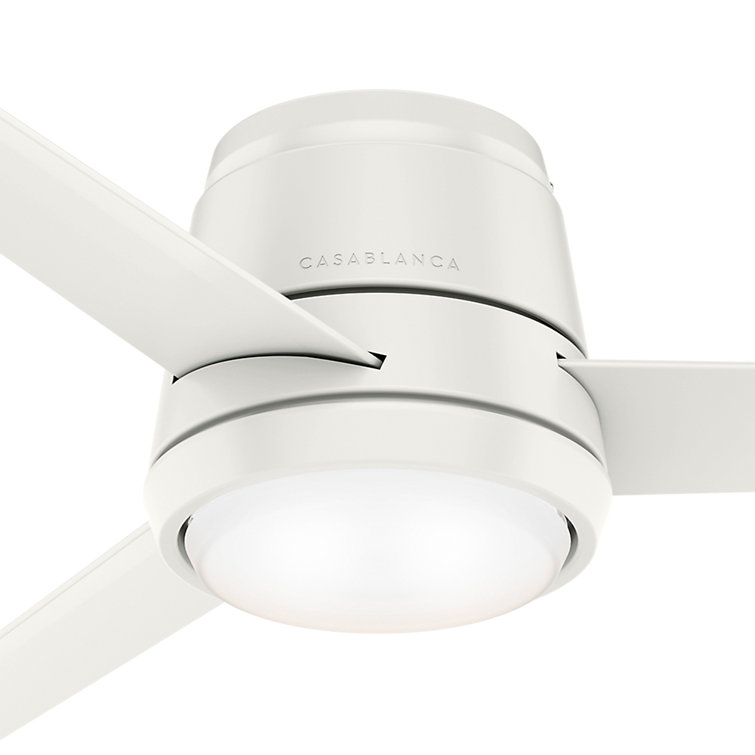 Fresh White 54" Low Profile LED Ceiling Fan with Remote