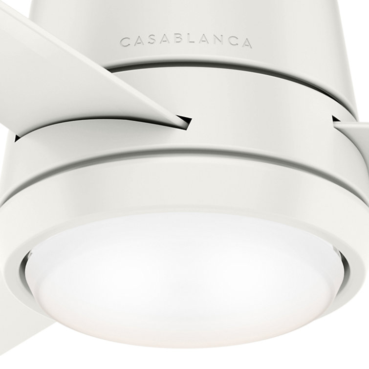 Fresh White 44" Low Profile 3-Blade Ceiling Fan with LED Light