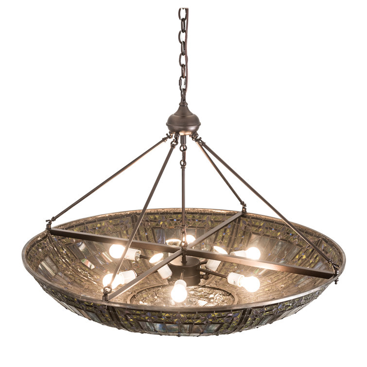 Meyda Fleur-de-Lis 9-Light Mahogany Bronze LED Pendant
