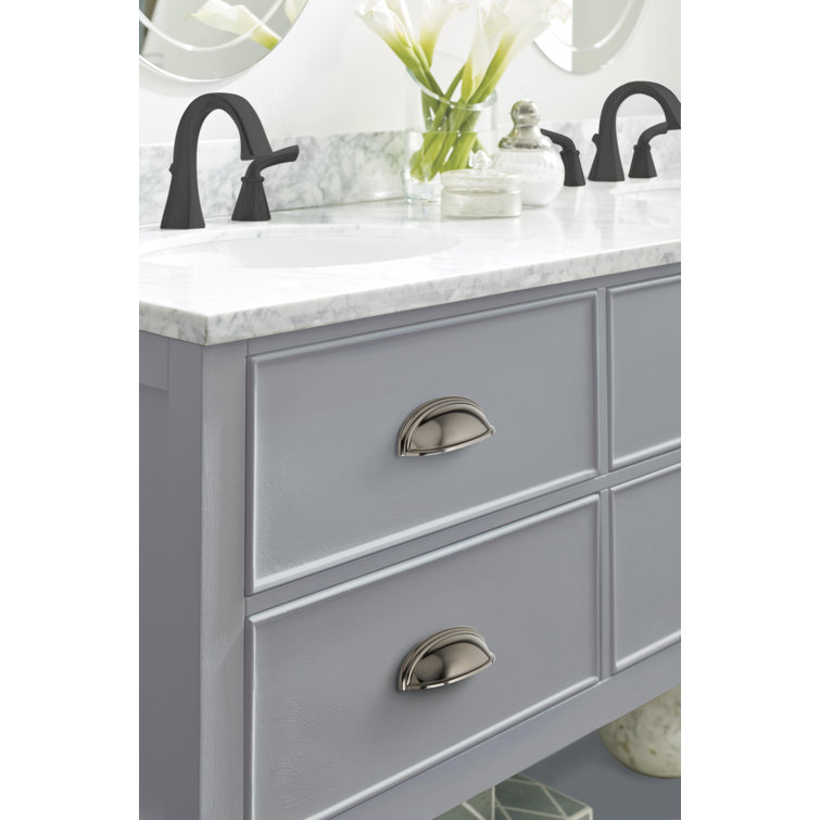 Gunmetal Steel 4-Inch Cup Pull with Mounting Hardware