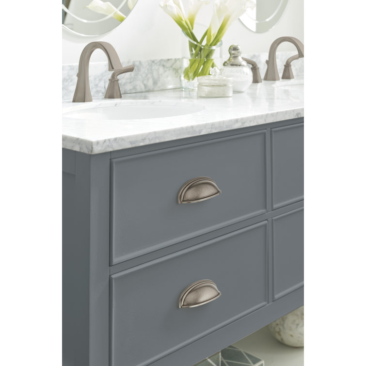 Weathered Nickel Traditional Cup Pull with Mounting Hardware