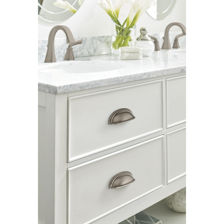Weathered Nickel Traditional Cup Pull with Mounting Hardware