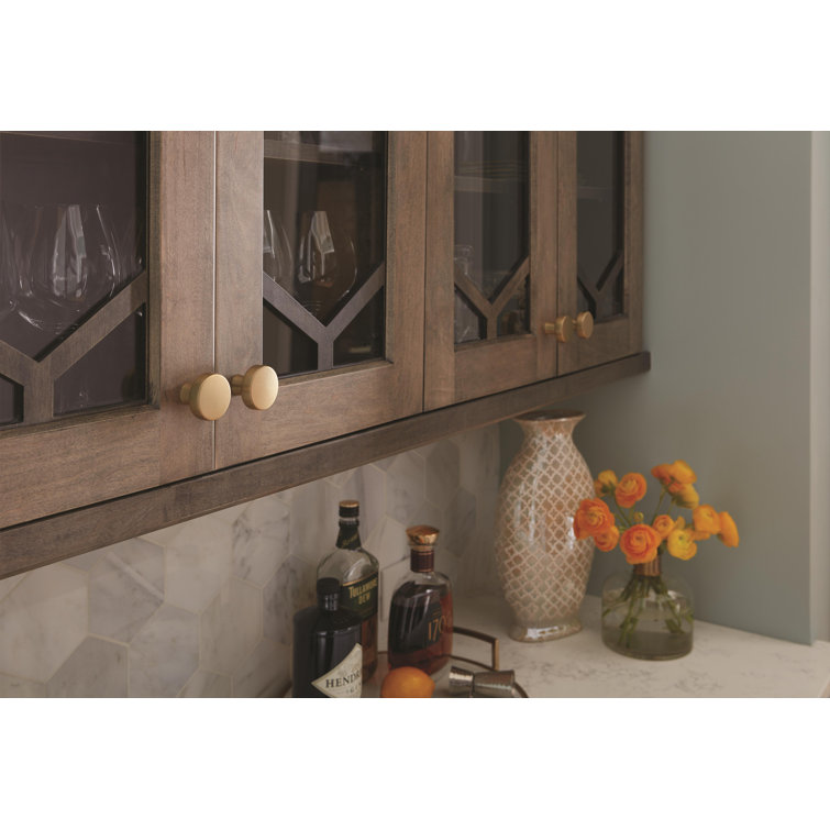 Golden Champagne Round Matte Bronze Cabinet Knob with Mounting Hardware