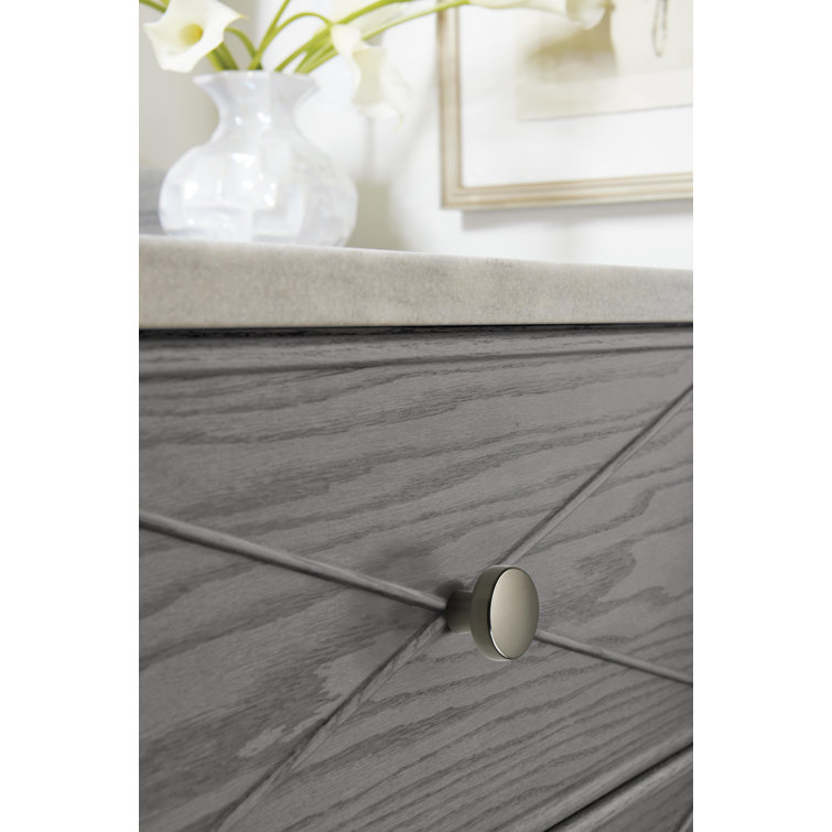 Gunmetal Round Modern Industrial Cabinet Knob with Mounting Hardware