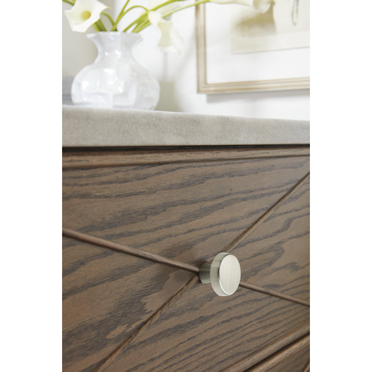Satin Nickel Round Cabinet Knob with Mounting Hardware