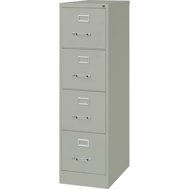 Sleek 26.5'' Light Gray Steel 4-Drawer Vertical File Cabinet