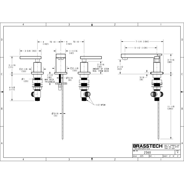 Skylar Modern Polished Brass 2-Handle Widespread Bathroom Faucet