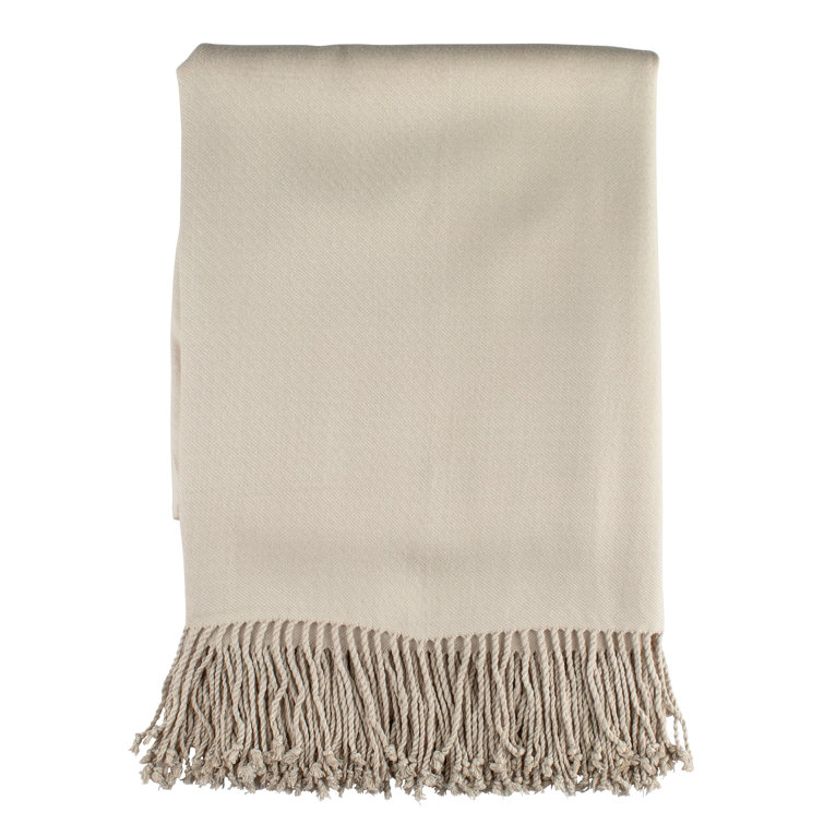 Oyster Bamboo Rayon Woven Throw Blanket