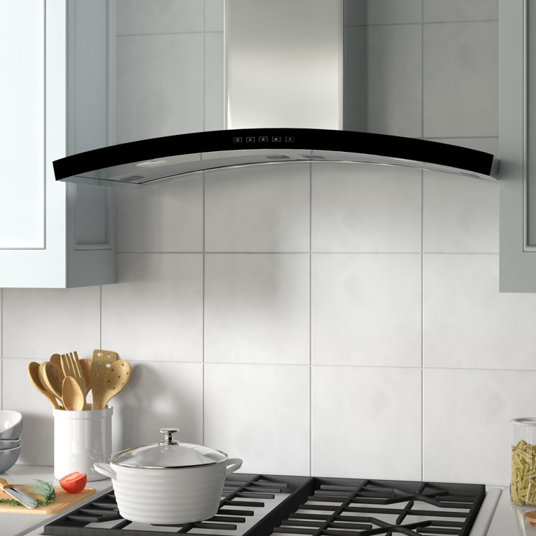 36" Stainless Steel Convertible Wall Mount Range Hood with Charcoal Filter