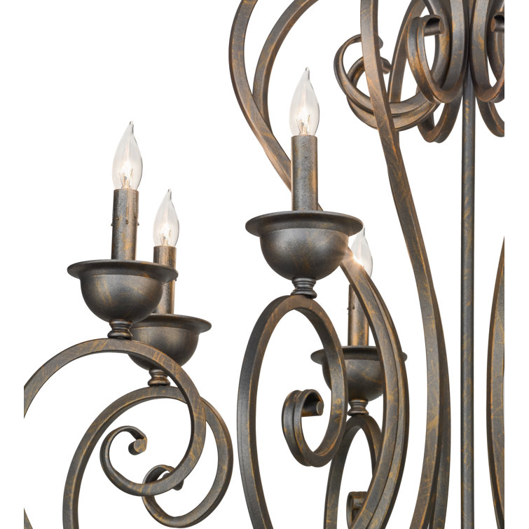 Fernando French Bronze 8-Light Candle Chandelier