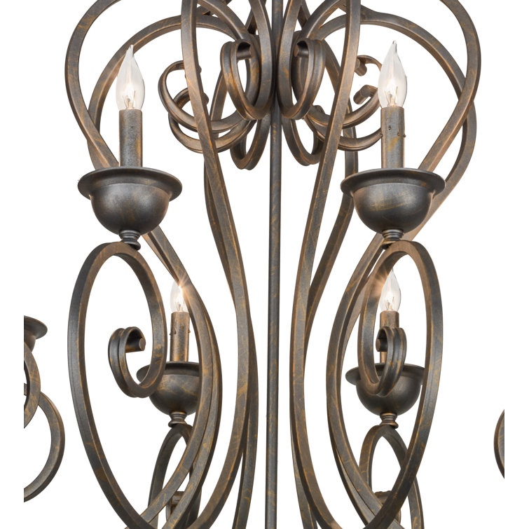Fernando French Bronze 8-Light Candle Chandelier