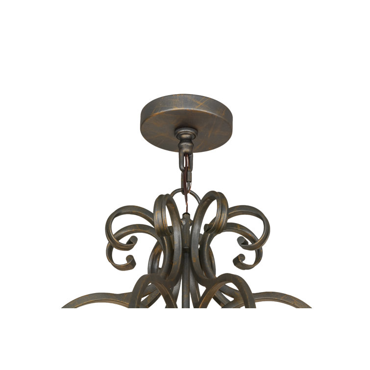 Fernando French Bronze 8-Light Candle Chandelier
