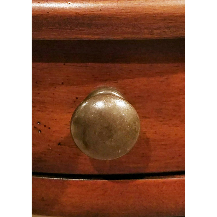 Cherry Rubberwood Round End Table with Storage Drawer
