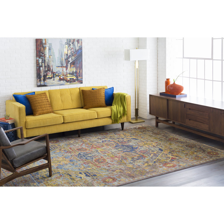 Hand-Knotted Multicolor Wool Bohemian Area Rug with Fringe