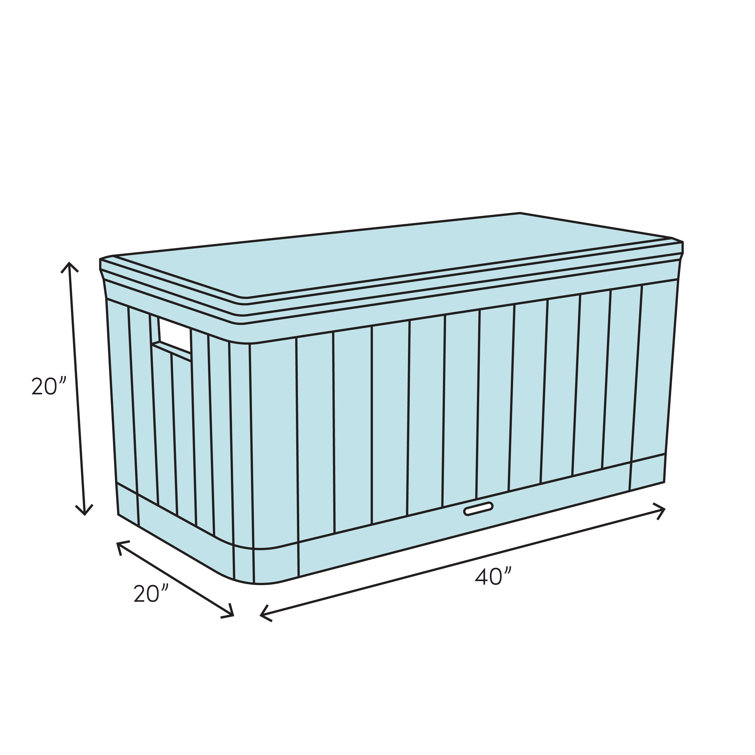 White Wicker 70 Gallon Outdoor Deck Box