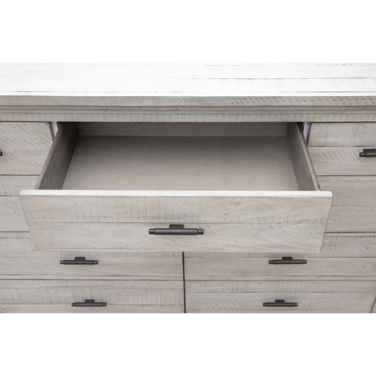 Calming Gray 9-Drawer Industrial Farmhouse Dresser