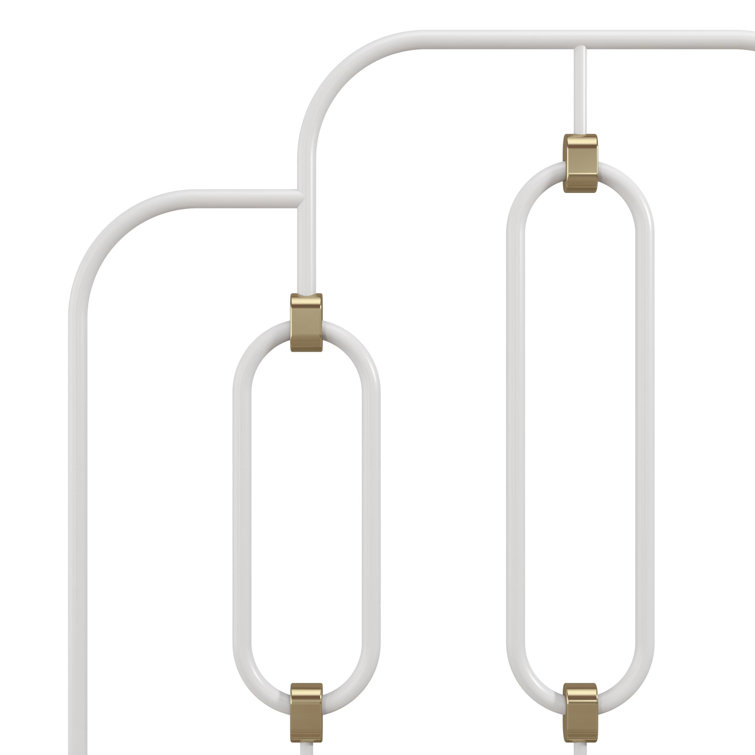 Olivia Twin Black and Gold Metal Bed Frame with Headboard