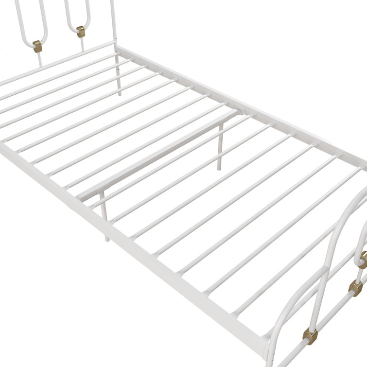Olivia Twin Black and Gold Metal Bed Frame with Headboard