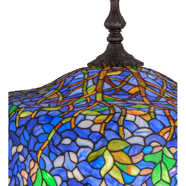 Meyda 30" Bronze Wisteria Art Glass Drum Chandelier - Indoor/Outdoor