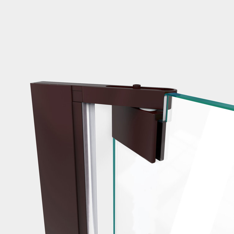 Elegance Plus Oil Rubbed Bronze Frameless Pivot Shower Door with Clear Glass
