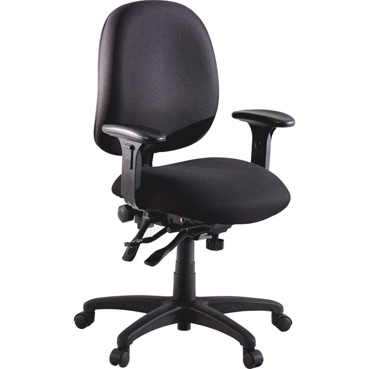 Adjustable Black Fabric Task Chair with Metal Frame