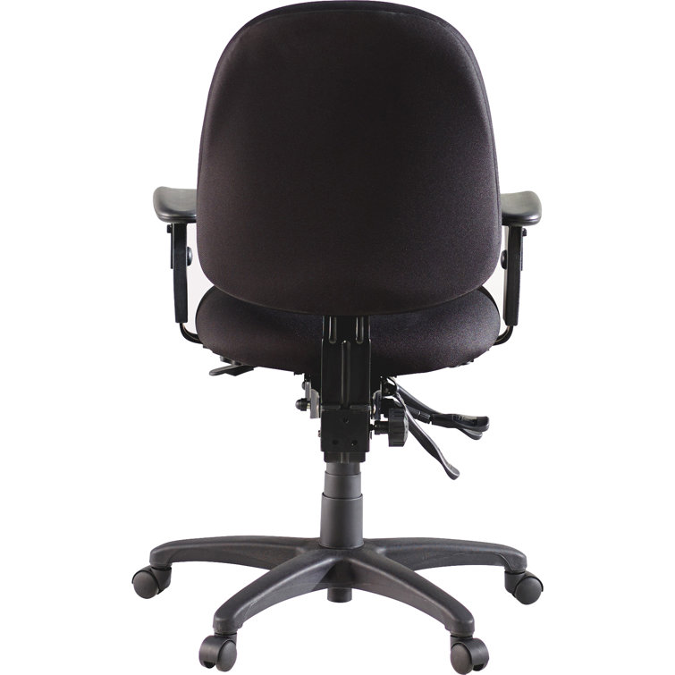 Adjustable Black Fabric Task Chair with Metal Frame