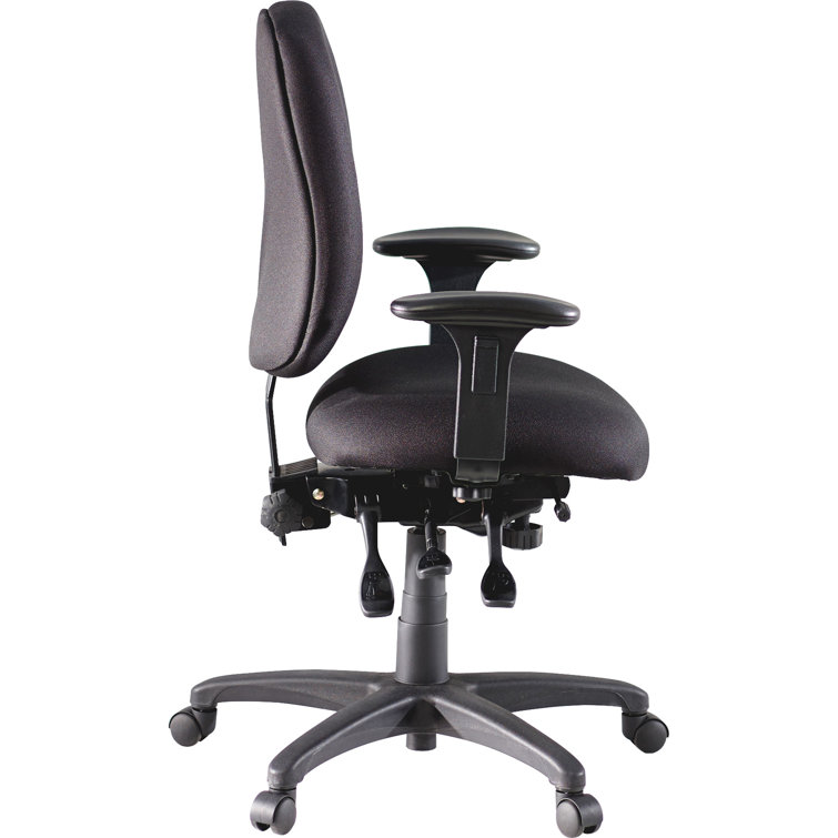 Adjustable Black Fabric Task Chair with Metal Frame