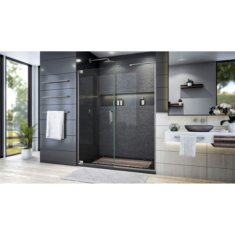 Elegance Plus 58" Frameless Clear Glass Pivot Shower Door