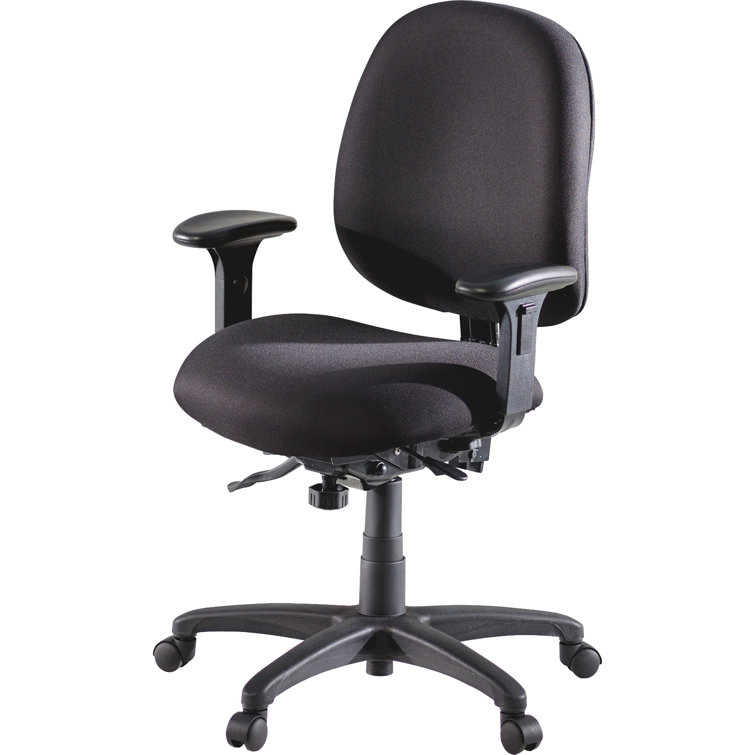 Adjustable Black Fabric Task Chair with Metal Frame