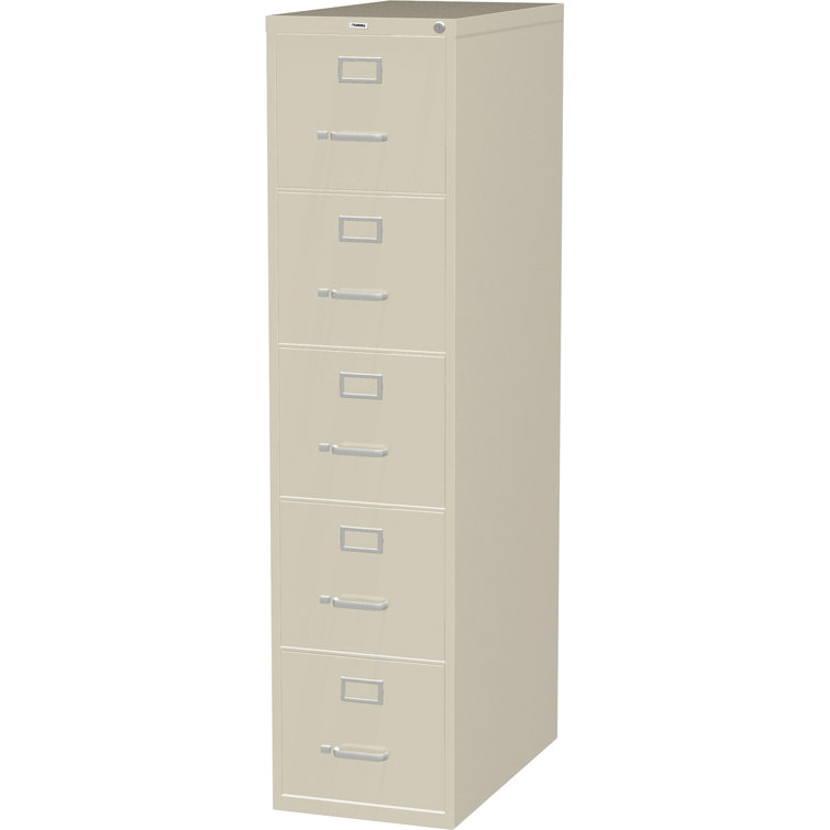 Putty Steel Vertical 5-Drawer Lockable File Cabinet