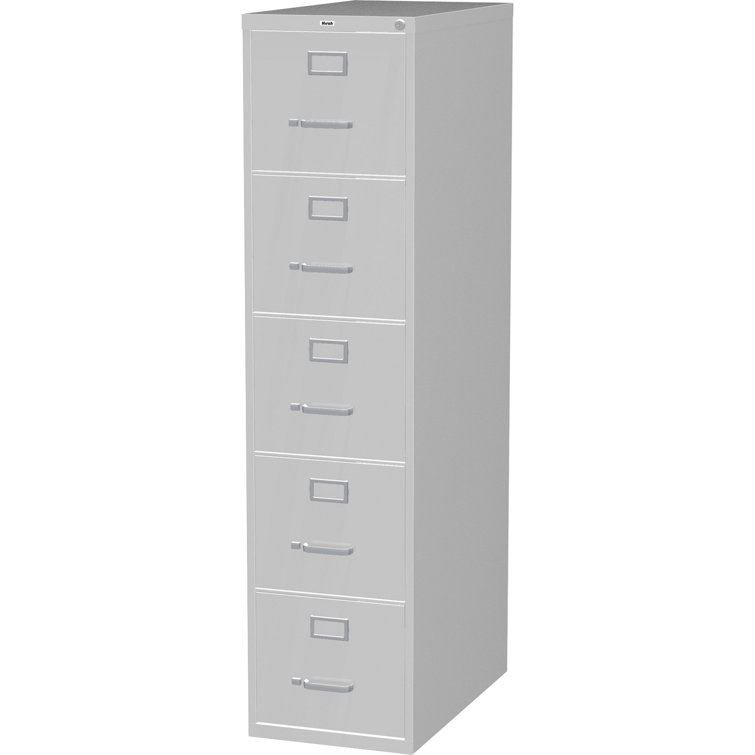 Light Gray 5-Drawer Lockable Steel Vertical File Cabinet