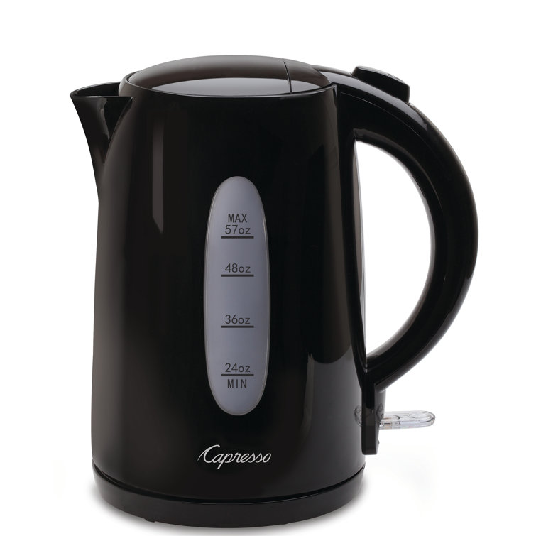 Capresso Black 57-Ounce Electric Water Kettle with Safety Features