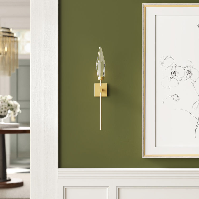 Belvedere Artisan Gold & Black LED Wall Sconce with Handcrafted Glass