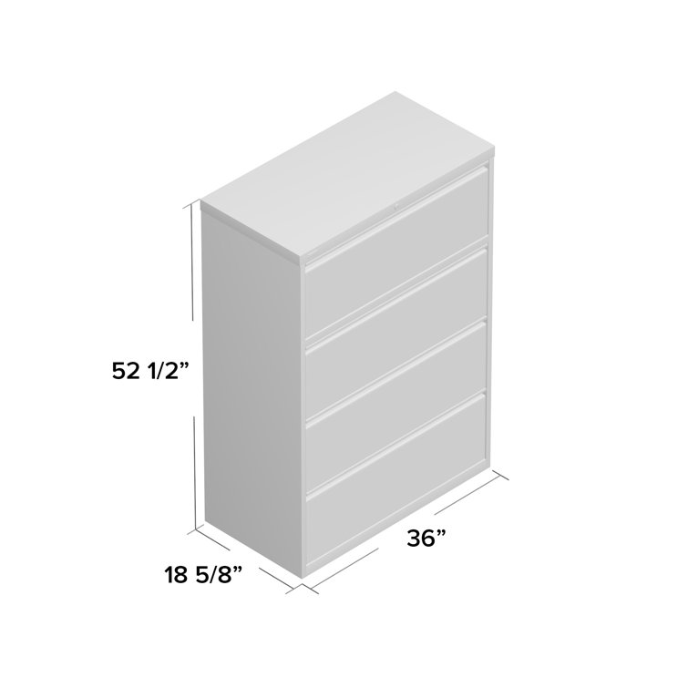 Secure 54.75'' Light Gray Steel 4-Drawer Lateral Legal File Cabinet