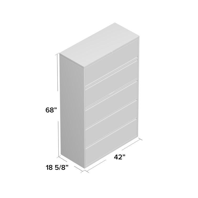 Putty Steel 5-Drawer Lockable Lateral File Cabinet
