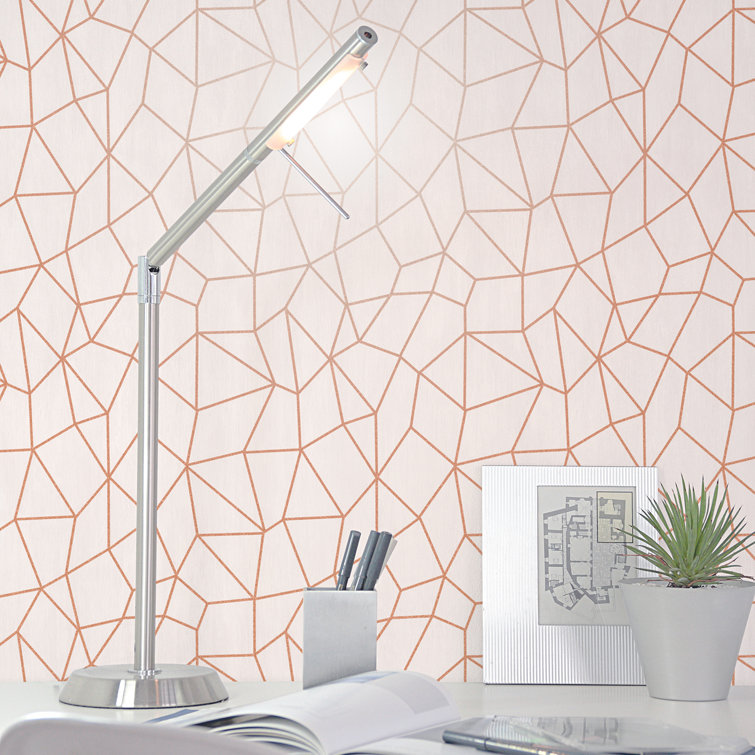 Special FX 2 Orange and Beige Geometric Glitter Wallpaper Roll