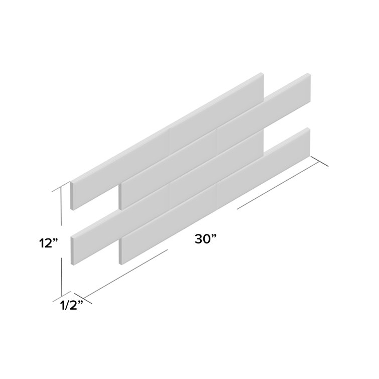 Citadel Polished Gray Ceramic Subway Wall Tile 3x12