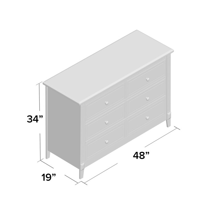 Berkley Classic White Double Dresser with Spacious Dovetail Drawers for Nursery