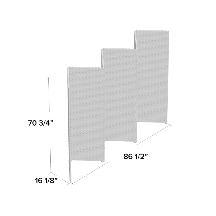 Light Green Woven Fiber 6 ft. 3-Panel Room Divider
