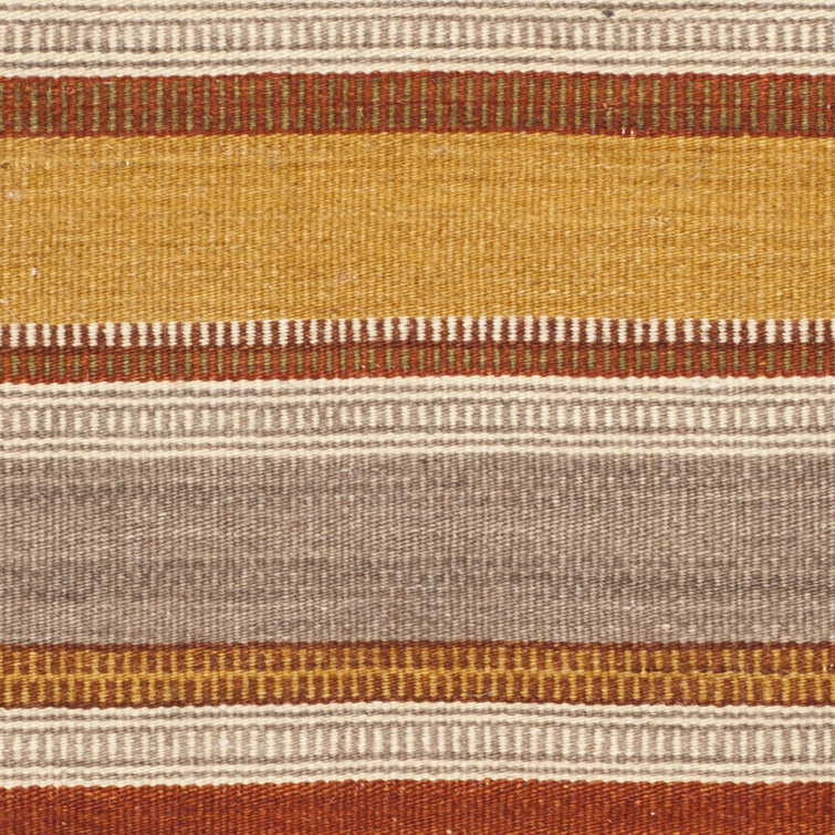 Southwestern Multicolor Wool Flatweave Striped Rug