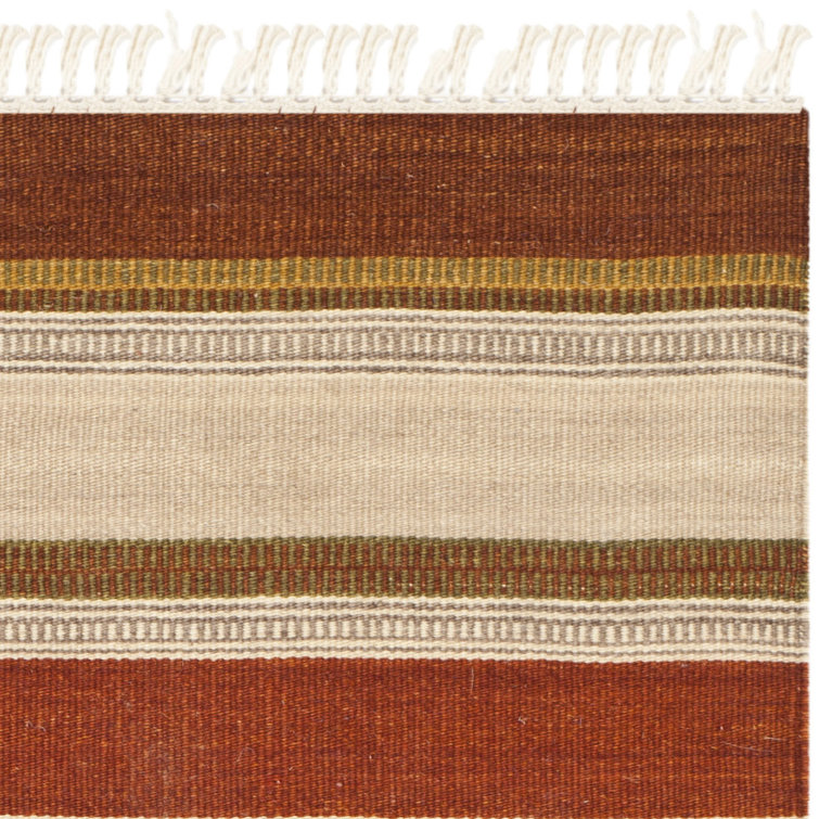 Southwestern Multicolor Wool Flatweave Striped Rug