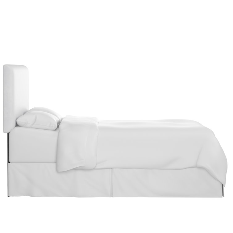 Classic White Velvet Upholstered Queen Headboard