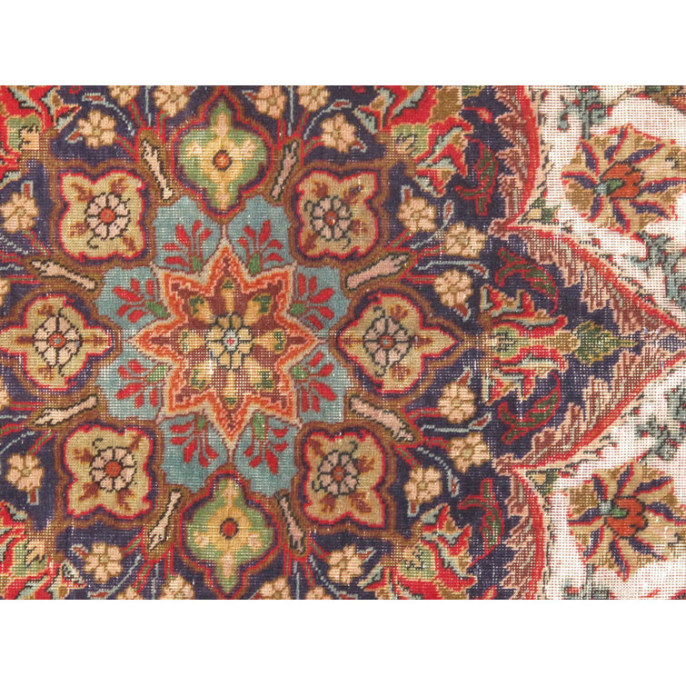 Vintage Hand-Knotted Red Wool 9'6" x 12'8" Area Rug
