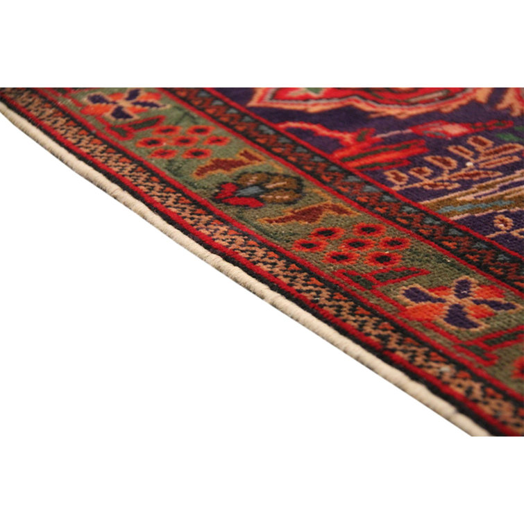 Vintage Hand-Knotted Red Wool 9'6" x 12'8" Area Rug
