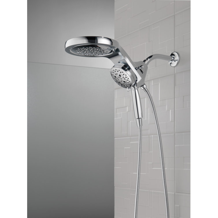 Chrome Dual Shower Head with Handheld and Rain Spray