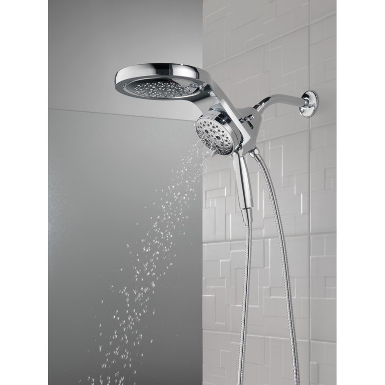 Chrome Dual Shower Head with Handheld and Rain Spray
