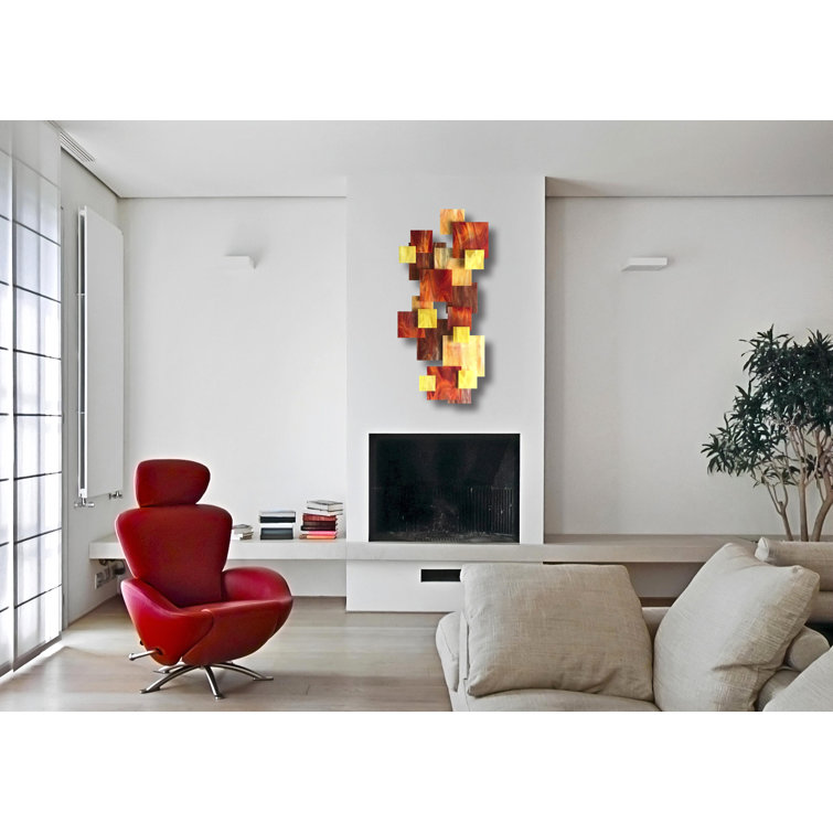 Sunset Multicolor Glass Wall Sculpture