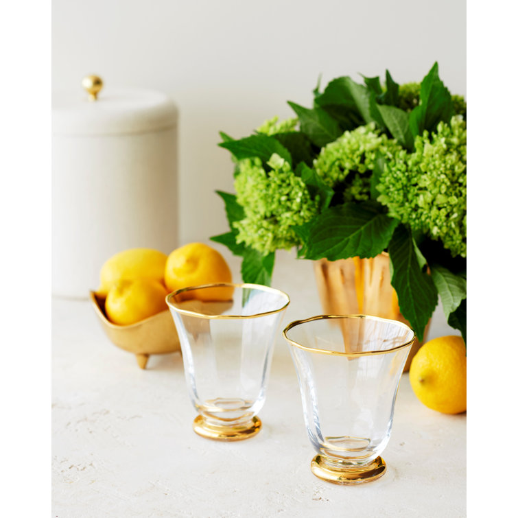 Sophia Gold-Rimmed Crystal Tumbler Set of Four