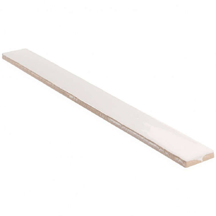 Nantucket 2" x 20" White Polished Ceramic Subway Wall Tile