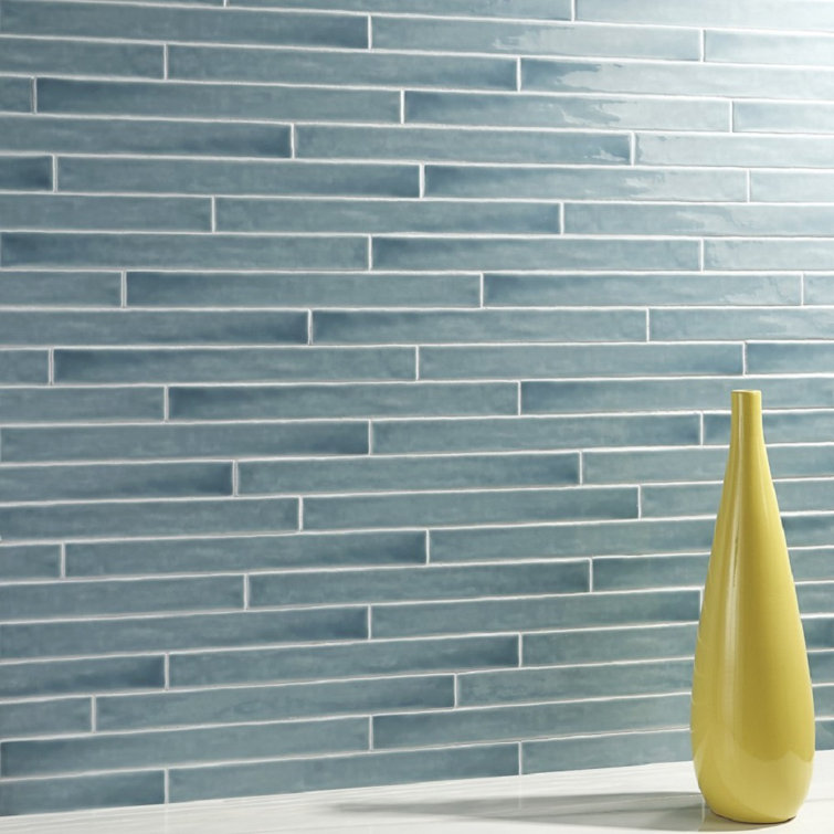 Nantucket Blue 2" x 20" Polished Ceramic Subway Wall Tile